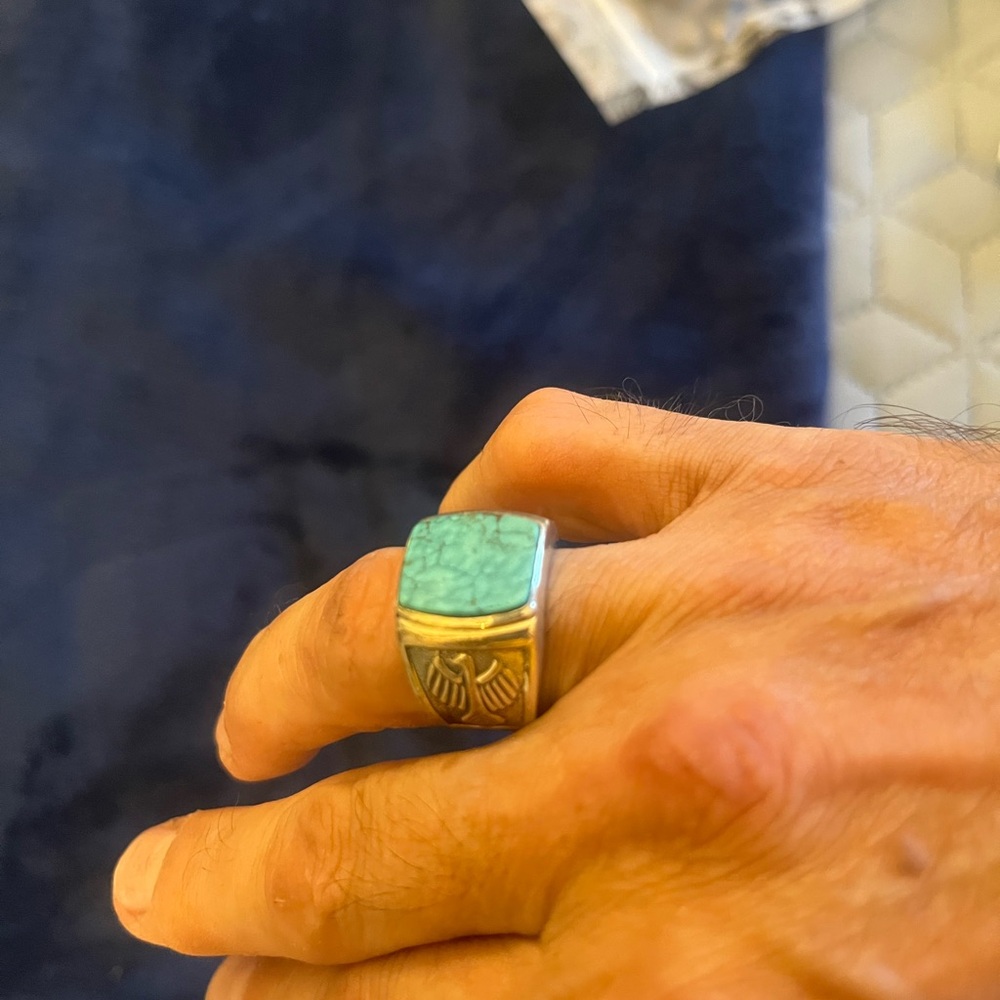 NEW .925 Sterling Silver Ring with Turquoise Stone size 9. Absolutely stunning! - Picture 2 of 6